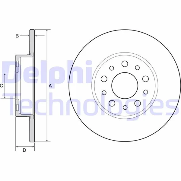 Fren Diski Arka Fiat 500 L 2012 Egea 2015 1.0 1.3 MTJ 1.4 1.6 MTJ 2015 251X41X5 Delik