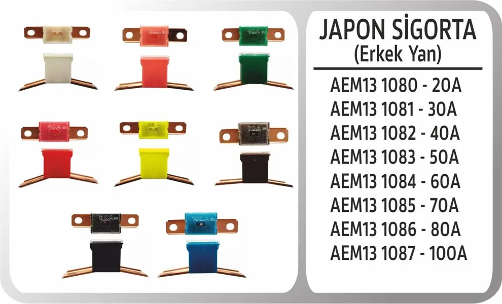 Japon Sigorta Erkek Yan 20A (10 Adet)