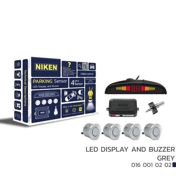 Park Sensörü LED Ekran Ses İkazlı Gri 22MM