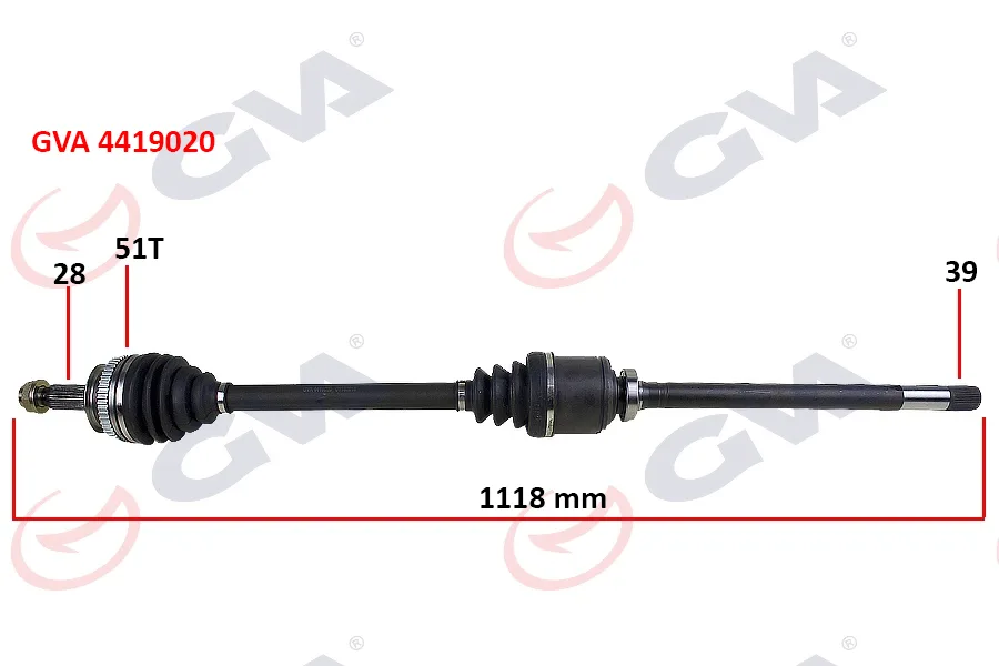 Aks Komple Ön Sağ Renault MASTER 2 1998-2006 Opel MOVANO A 1998-2001 1.9DCİ 2.2DCİ 2.5DCİ 2.8DCİ 51DİŞ 1118MM