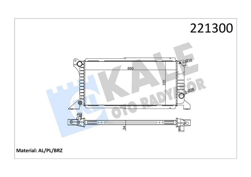 Motor Radyatoru Ac TRANSIT Turbo T12 T15 2.5D 1997-2001 Manuel Uzun Tip Klımalı 1 Sıra Alb