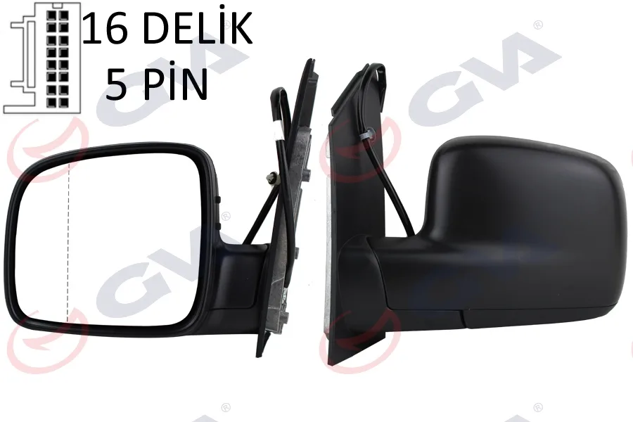 Diş Dikiz Aynası Sol CADDY 2004 Elektrikli Isıtmalı Asferik 5 Fiş VM-375EHAL
