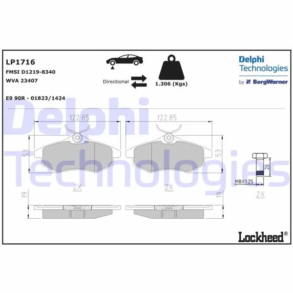 Ön Fren Balatası Citroen C2 2003-2012 C3 2002-2010 Küçük Tip