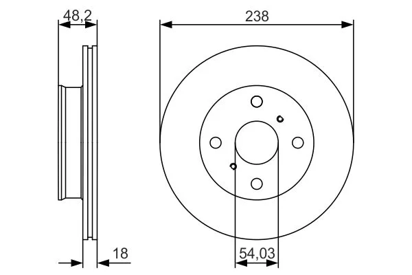 Ön Fren Diski Hava Kanalli Toyota COROLLA 1.3L 2E EE100 1995-1998 1.6L 4A - F AE92 1988-1992 238 Çap X 4 Bijon - Adet Disk Fiyatıdır (2 Adet)