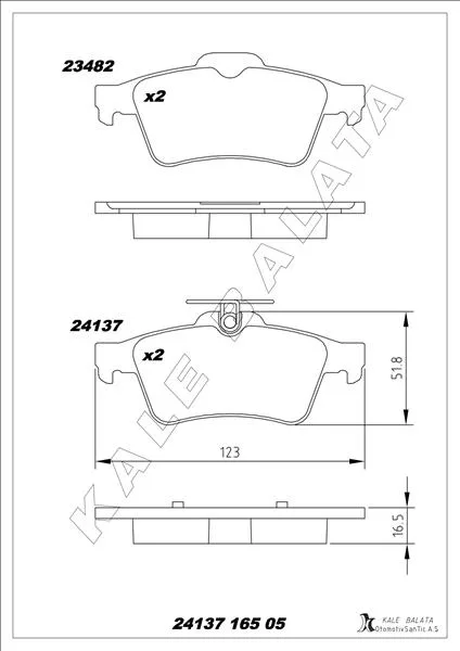 Arka Balata Focus 2 Cmax 2003 Connect 2002 Laguna 3 2007 Opel Vectra C 2002 SIGNUM 2003 Citroen C5 2008 Peugeot P508 2010-2018