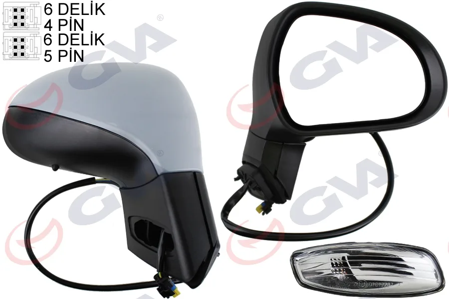 Diş Dikiz Aynası Sağ 207 2006 Elektrikli Isıtmalı Sinyalli Sensörlü Astarlı Konveks VM-6207EHPSR