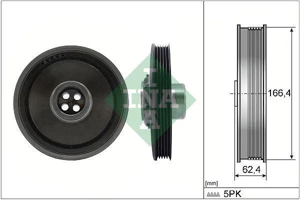 Krank Kasnagı Mini R55 R56 R57 R58 R60 R61 / Toyota Avensis 1.6L 1WW WWT270 2015 / Verso 1.6L 1WW Wa R20 2015 5 Kanalli