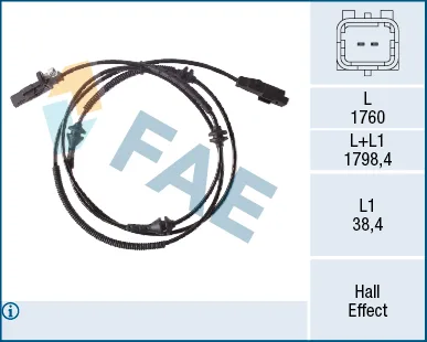 ABS Tekerlek Hız Sensörü Arka Psa 407 1.8 16V-2.0 16V-2.2 16V 2004