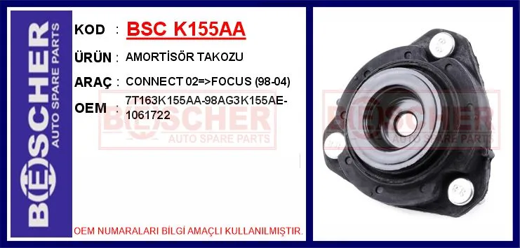Amortisör Takozu Ön Ford Connect - Focus 1998 (2 Adet)