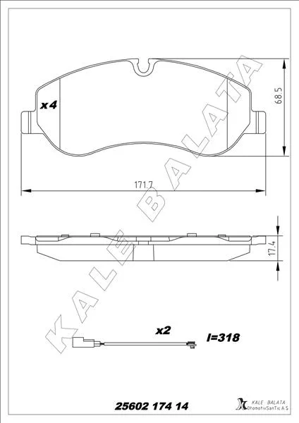 Ön Balata Ford TRANSIT V363 2014 - TRANSIT CUSTOM 2.2 Tdci 2012 Kablolu