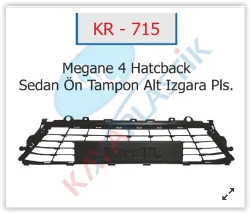 Ön Tampon Orta Izgarası Megane 4 Alt Plaka Olan