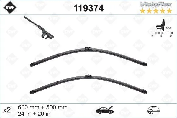 Silecek Supurgesı Takımı 600MM / 500MM BMW E70 E71 SWF