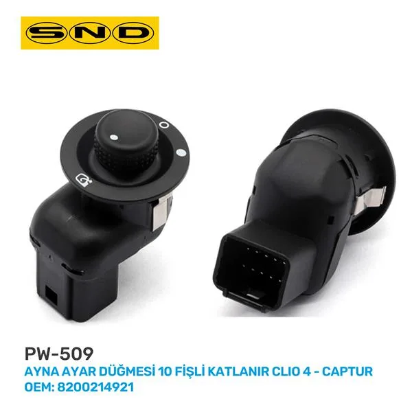 Ayna Ayar Düğmesi 10 Fişli Katlanır Clio 4-Captur OEM: 8200214921