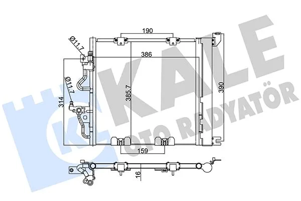 Klima Radyatörü Kondenseri Opel ASTRA H 2004-2010 Zafira B 2005-2015 1.3-1.7-1.9 CDTI - DT - DTH - DTL Al / Al 405X385X18
