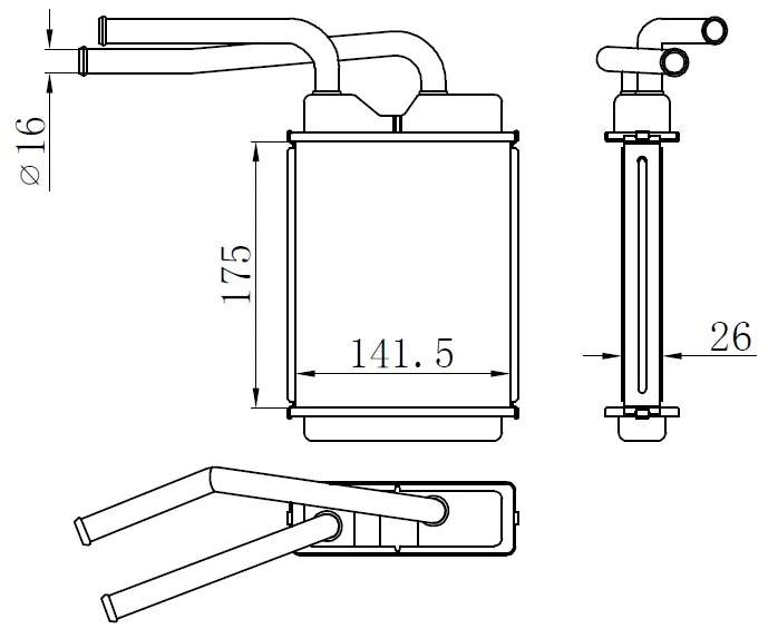 Kalorifer Radyatörü Brazing TWNG 1.2İ 1993 175X152X26 Oto. - Mek.