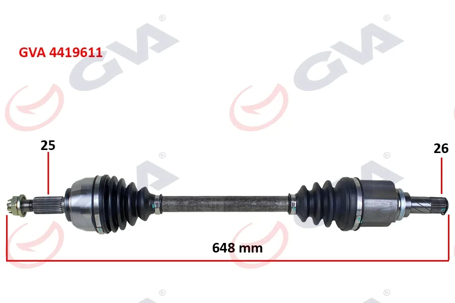 Aks Mili Komple Sol Dacia DOKKER 1.5 DCI 2012 648MM