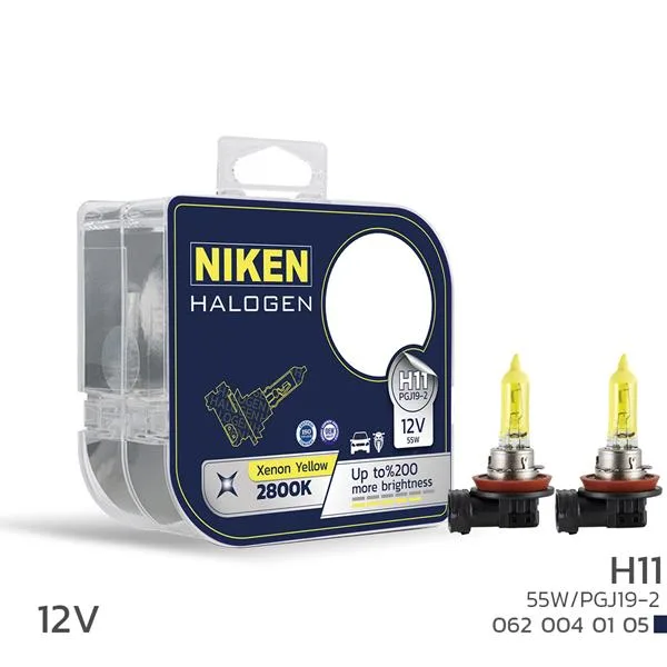 NIKEN 12V H11 55W Sari Işık Ampul PG319-2 2800K