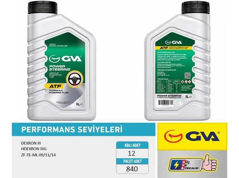 Hidrolik Direksiyon Yağı Atf Yeşil 1 LT (12 Adet)