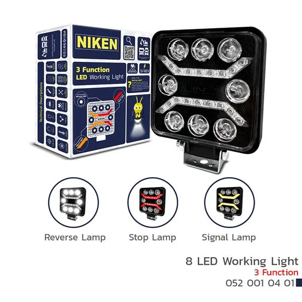 Çalışma Lambasi PRO 8 LED 3 Fonksıyon Kare