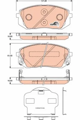 Ön Fren Balata Hyundai İX35 2.0L D4HA CRDİ Dizel 136HP 2010-2015 KIA Sportage 2.0L D4EA D4HA Dizel 2006-2015 Balata Yüzeyi eğik