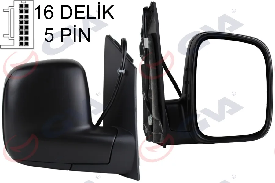 Diş Dikiz Aynası Sağ CADDY 2004 Elektrikli Isıtmalı Konveks 5 Fiş VM-375EHR