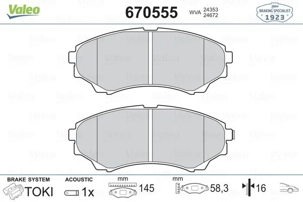 On Fren Balatası Mazda 4 4 B 2500 Ranger 2002-2006 2.5TD / 3.0TD 2006-2012