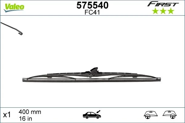 Arka Silecek Süpürgesi 400MM Normal Tip FIRST Üniversal