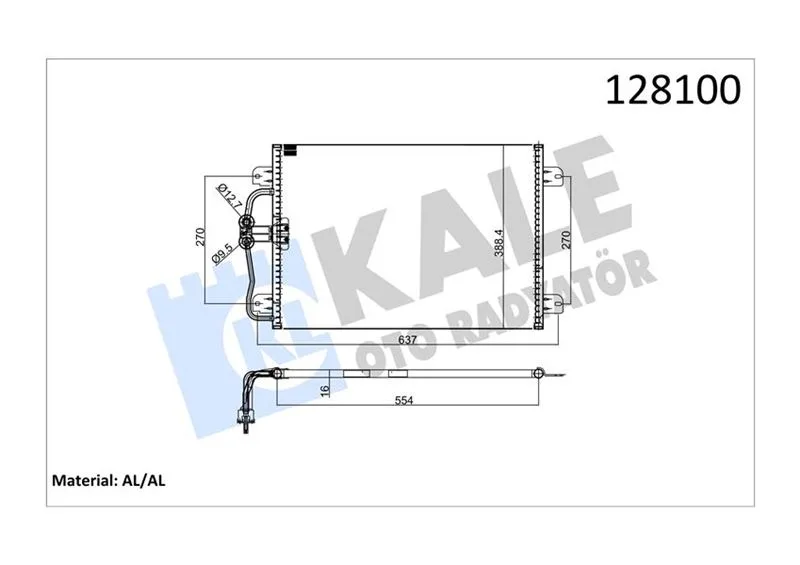 Klima Kondenseri Megane 1 1996-2003 1.4-1.6-2.0-1.9D 545X391X16