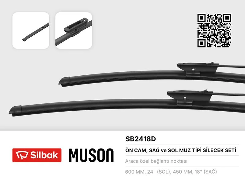 Silecek Süpürgesi 600/450MM Muz Tipi Megane 2 2002-2008 Megane 4 2016 Talisman 2016
