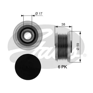 Alternatör Kasnağı Rulmanli P206-207-307-308-406-407-PARTNER - C2-C3-C4-C5-C8-XSARA 1.4-1.6-2.0HDI