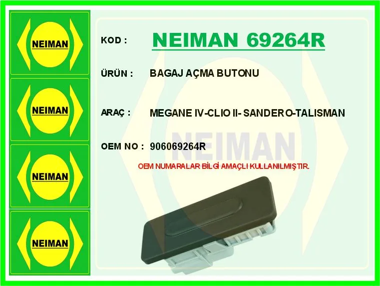 Bagaj Açma Butonu Renault Megane 4 2016 Talisman 2016 Clio 5 2019