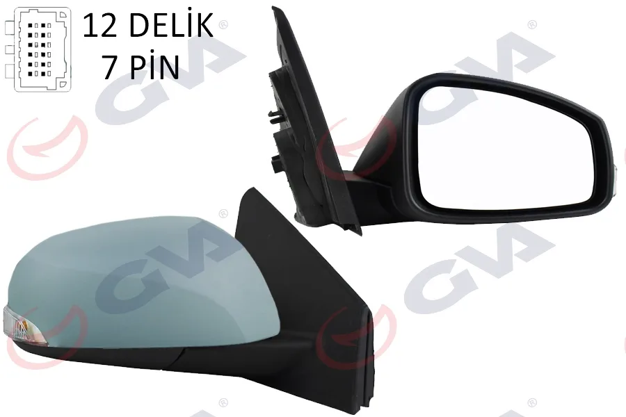 Diş Dikiz Aynası Sağ Megane - Fluence 2008 Elektrikli Isıtmalı Sinyalli Astarlı Konveks 7 Fiş VM-6138EHPR
