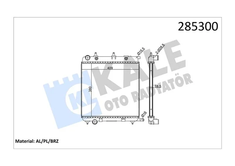 Radyatör Brazing C3 2004-2002>207 2002-2006>1007 2004-2005 Klimasız Mek 380X409X26