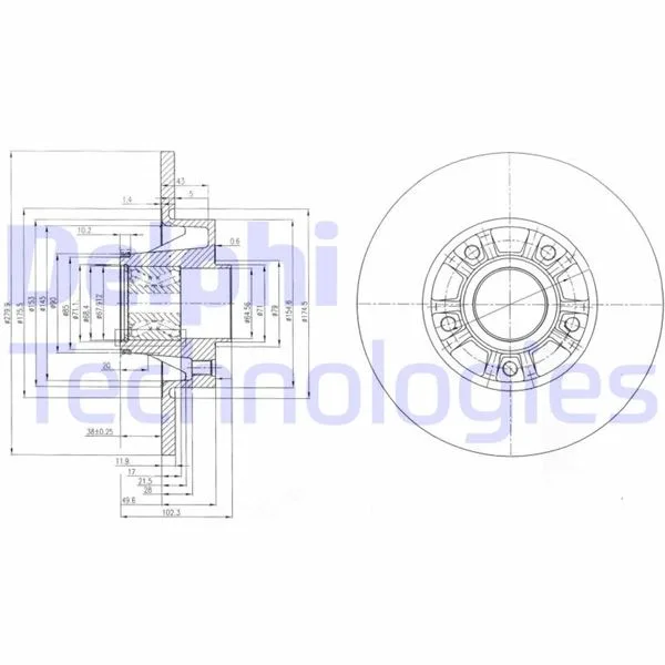 Arka Fren Aynası Renault TRAFIC 2 2001-2006 Opel VIVARO 2001-2006 280X12X5DELİK