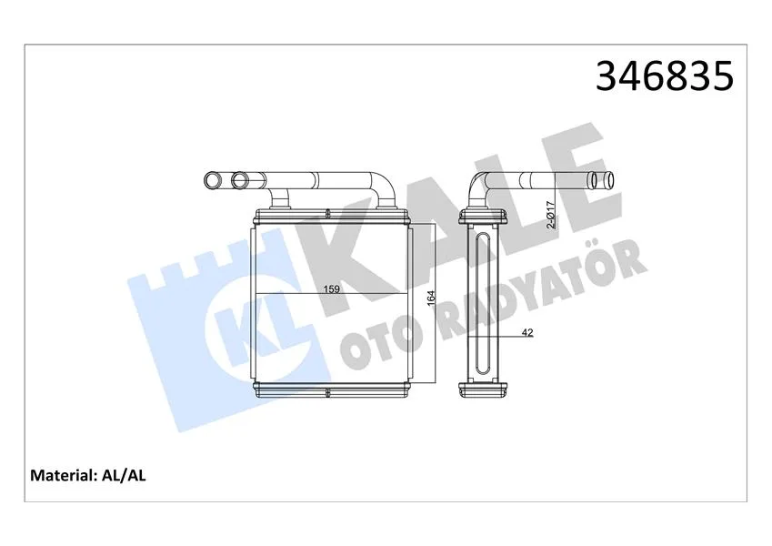 Kalorifer Radyatörü Hyundai H100 2.5L D4BA Panelvan 1994-2000 Aleminyum