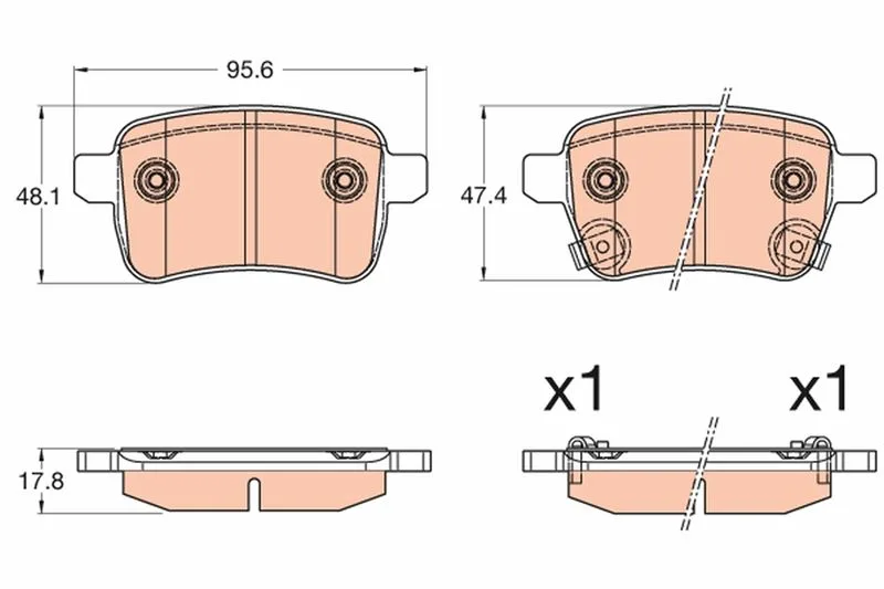 Arka Fren Balatası Opel Corsa E 2014-2019 Adam 2014-2019 15 Jant Rpo J67 Fiat Egea 2016 500L 2013 264MM