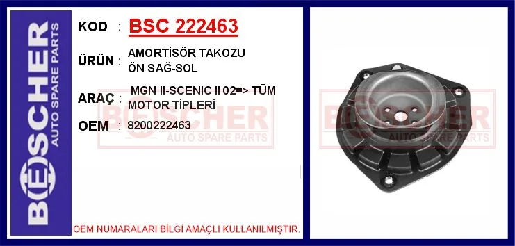 Amortisör Takozu Ön Sağ - Sol Megane 2 2002 Scenic 2 2002 Tüm Motor Tipleri