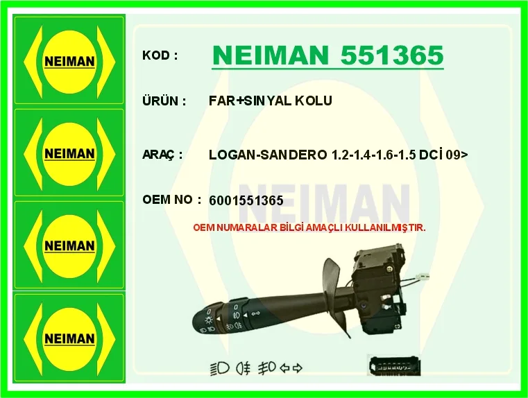 Far Sinyal Kolu Logan - Sandero 1.2-1.4-1.6-1.5 DCİ 2009