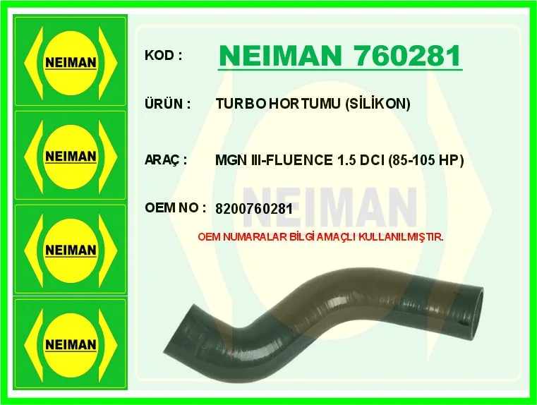 Turbo Hortumu Metal Boru Hariç Renault Megane 3 2009 Fluence 2009 1.5 DCI 1985 SONRASI105 HP