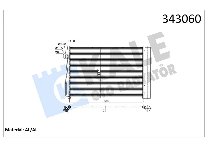 Klima Radyatörü BMW M54 N62 N73 E60 E65 E63 E64