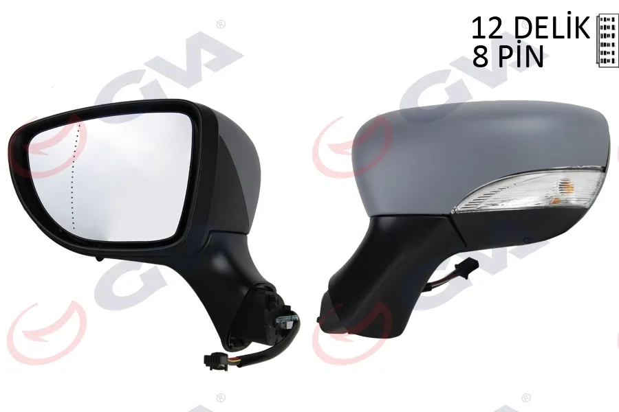 Diş Dikiz Aynası Sol Clio 2012 Elektrikli Isıtmalı Astarlı Sinyalli Asferik VM-6126EHPAL