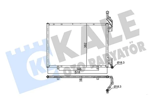 Klima Radyatörü Ford Bmax - Fiesta - Courier 2013 1.5-1.6 Tdci 498MM-382MM-16MM