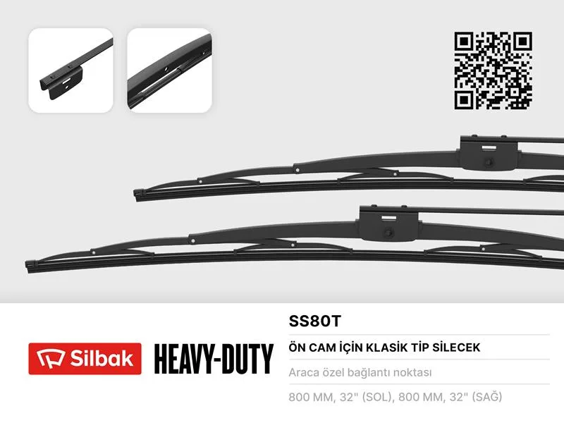 Silecek Süpürgesi 800MM Isuzu Midibus - Turkuaz - Iveco M25-M29-COBRA 160/BMC Belde 220 Yeni Model 2008 Temsa Pres Tij /Midibüs 2008 MB 0303-V8-80CM 2008 Temsa Diamond 2008 Iveco M23-M50 2008 MB 0402-0405-Otokar M3000 Vidal (2 Adet)