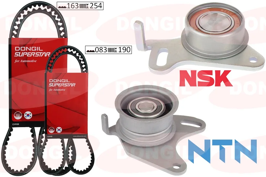 Triger Kayış Seti Eksantrik Seti Hyundai H100 2.5L D4BX 4D55 Panelvan. Kamyonet E.M. 1988-1996 Mitsubishi L200 L300 2.5L 4D56 8V E.M. 1986-1999 2 Kayış 2 Rulman 163X250 083X190