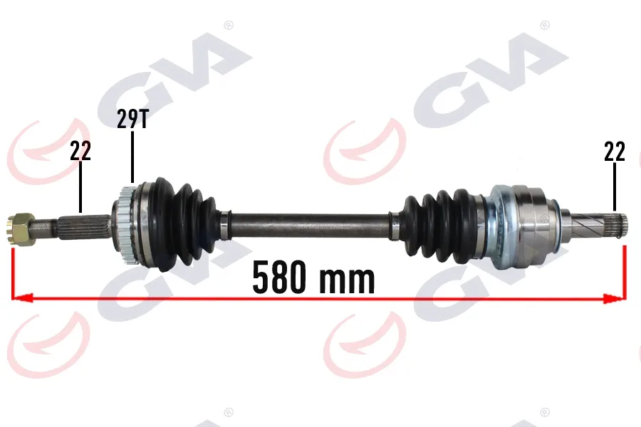 Komple Aks Sol Opel - Meriva A 1.6 2003-2010 ABS Li 29 Diş 580MM