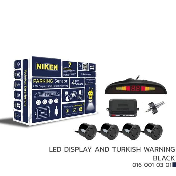 Park Sensörü LED Ekran ve Turkce Uyarı Siyah 22MM