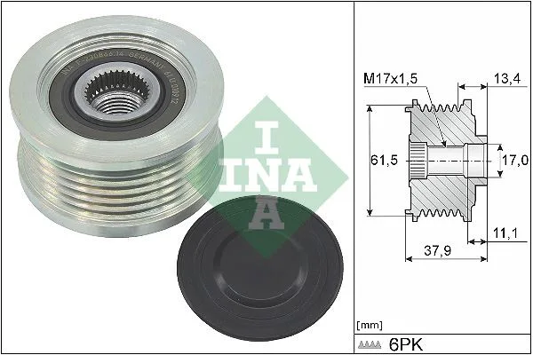 Alternatör Kasnağı Rulmanli DOBLO 2001 - Bravo 1996-2001 Marea 1996 1.9TD-1.9JTD