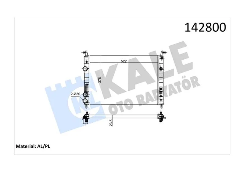 Radyatör Palio 1.2-ALBEA 1.6 Ac Klimasız Mek 530X379X22 2 Sıra Al PL Sistem
