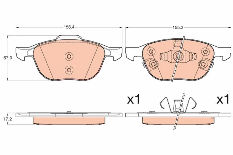 Ön Balata Focus 2004-2018 Cmax 2007-2019 Kuga 1 - 2 2008-2014 Volvo V40 2019 C30 2006-2012 S70 08>13S40 2004-2012 V50 2004-2012 Mazda 3 2003-2009 5 2005-2009