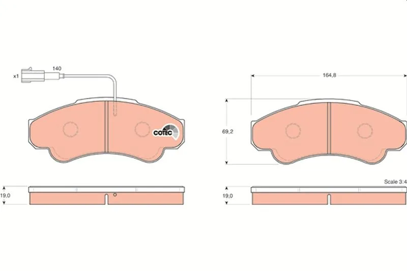Ön Fren Balatası Fişli BOXER 2002-2006 JUMPER 2002-2006 DUCATO 2002-2006 B.Y Tip 1800 KG